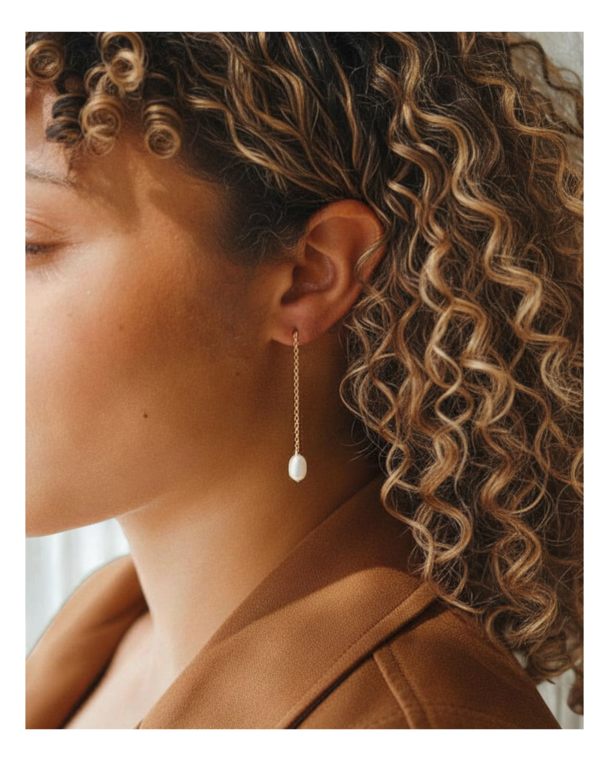 Freshwater Pearl Dangle Earrings - Gold, Rose Gold and Silver