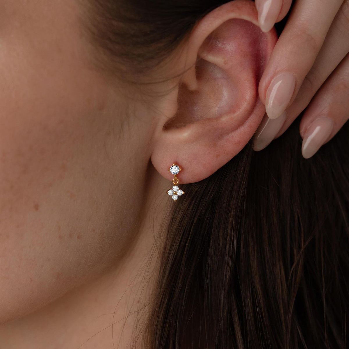 Rhinestone Zircon Earring - Gold or Silver