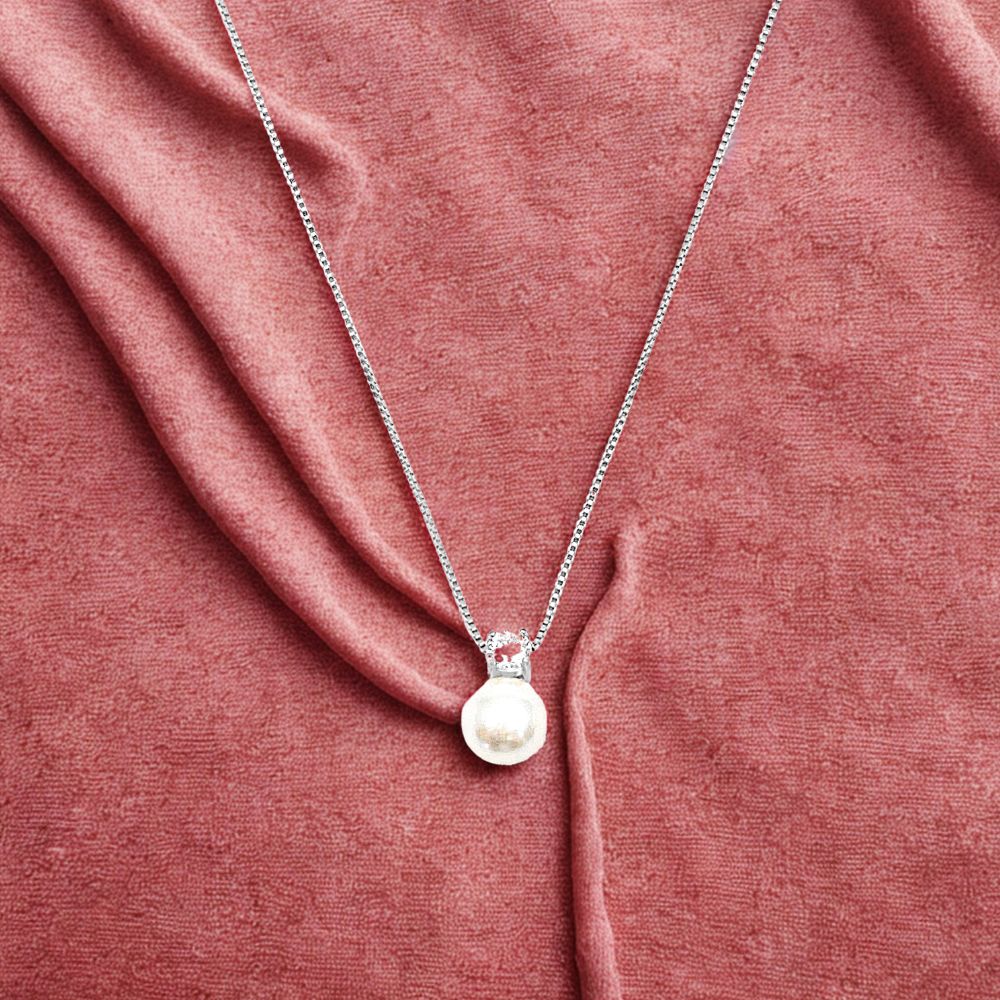 Halskette „Pearl Classic Zirconia“ – Silber