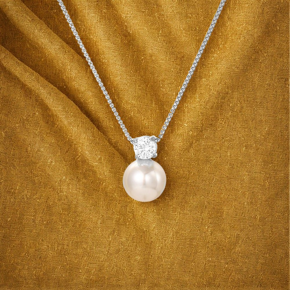 Halskette „Pearl Classic Zirconia“ – Silber