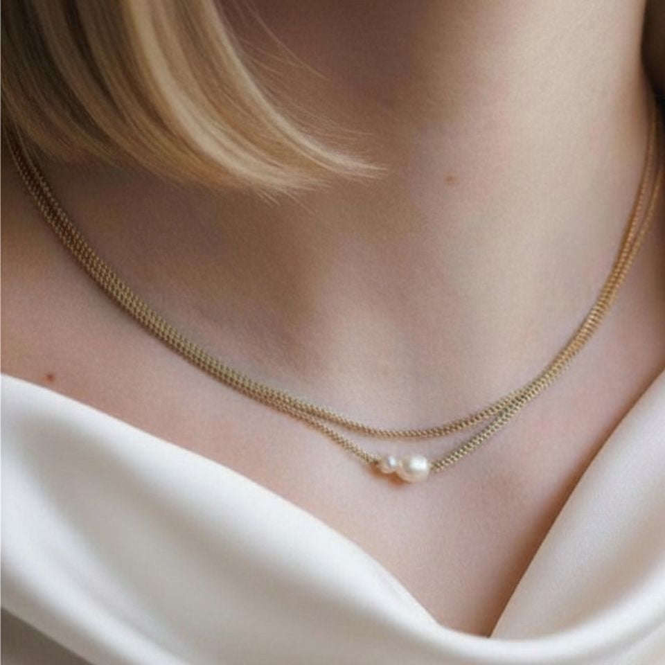 Freshwater Pearl Necklace - Gold
