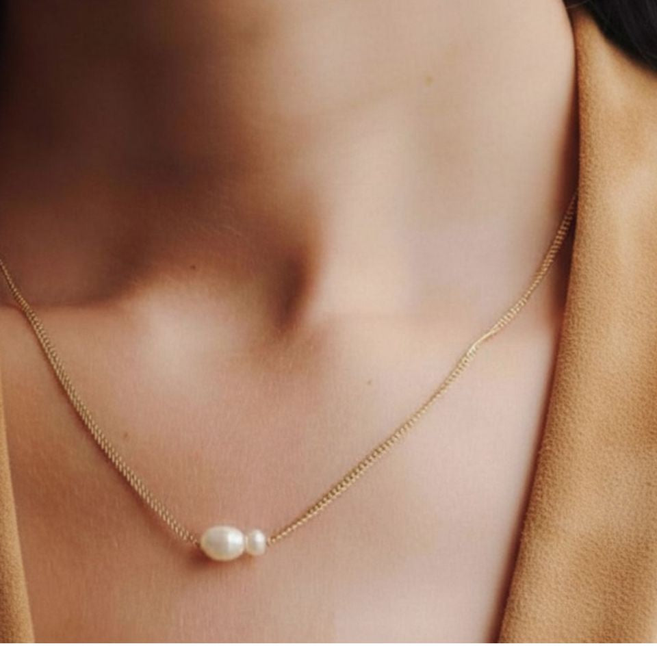 Freshwater Pearl Necklace - Gold