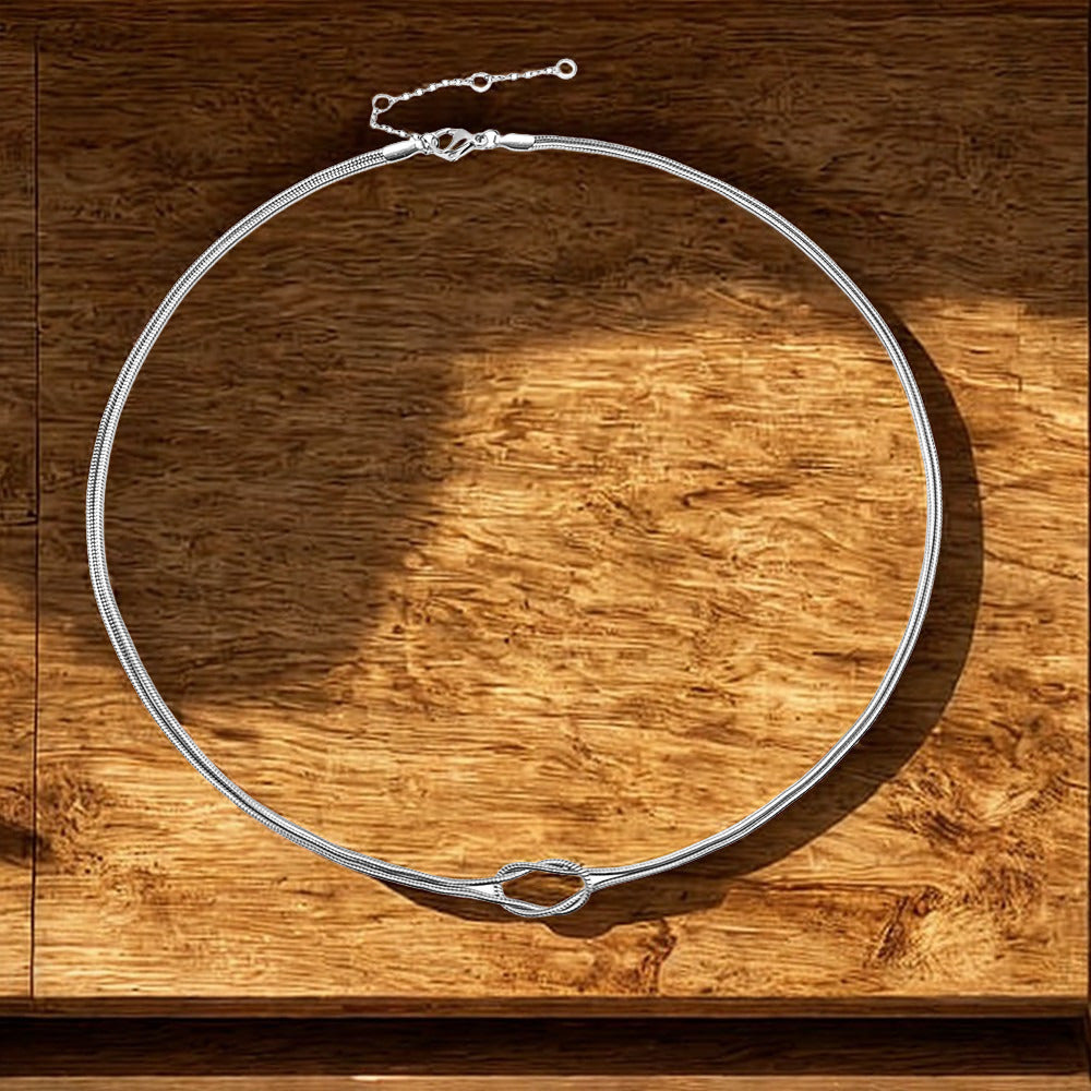 Schlangenkette mit Knoten - Silber