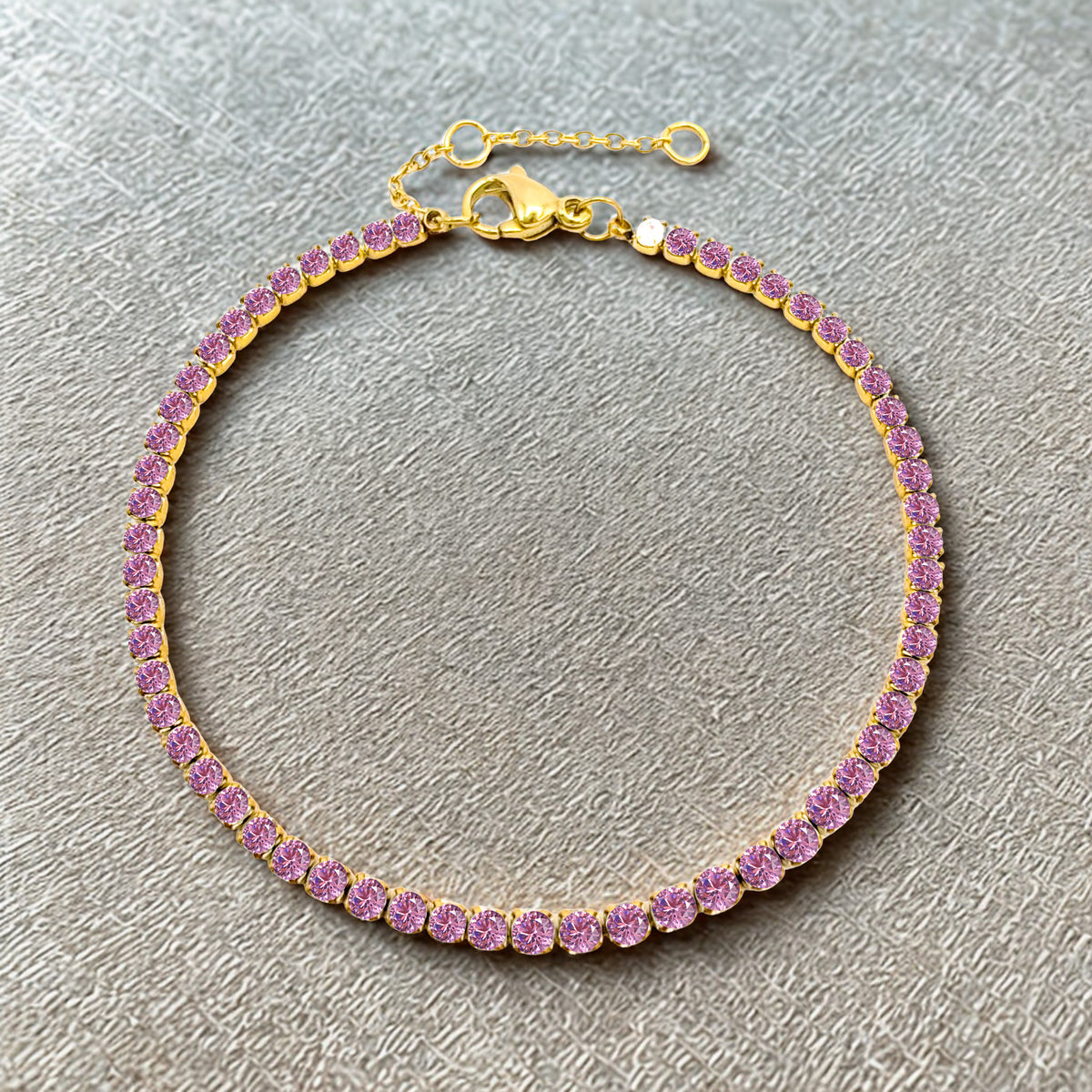 Sparkling White Zirconia Gemstone Bracelet - Gold