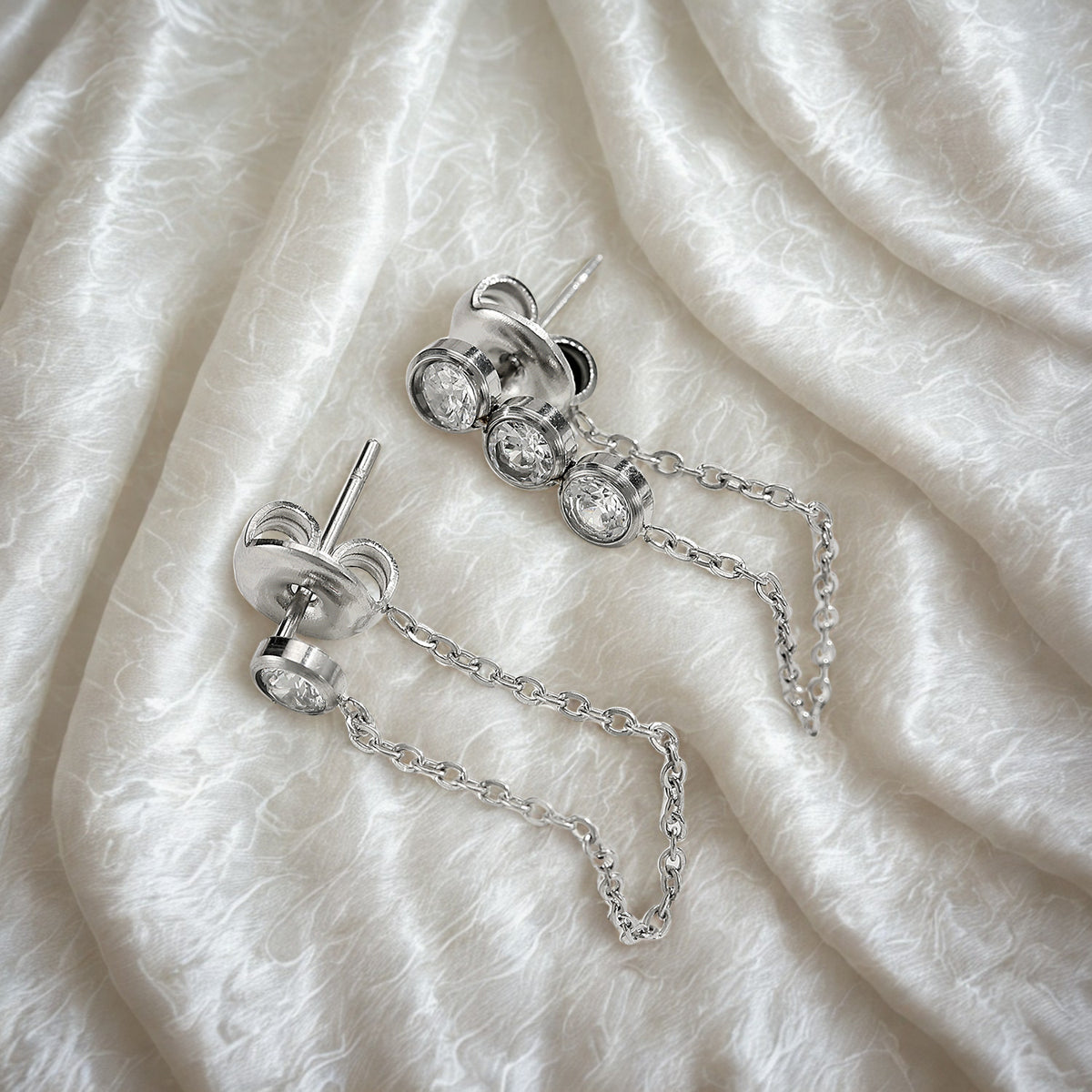 Zirconia Stud Earrings - Gold or Silver