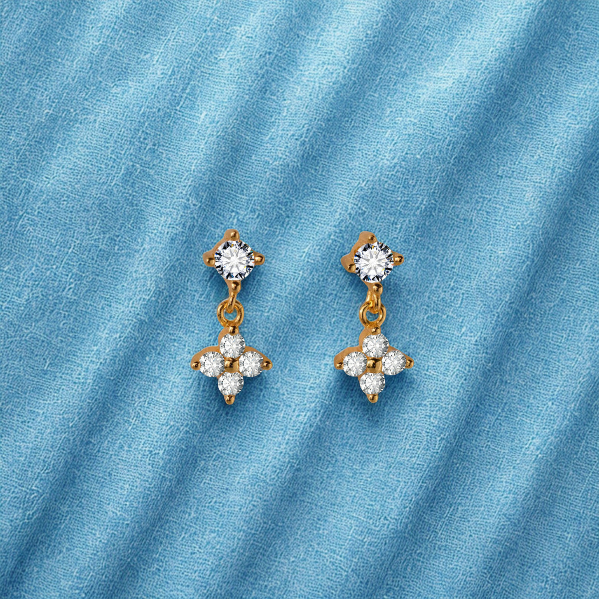 Rhinestone Zircon Earring - Gold or Silver