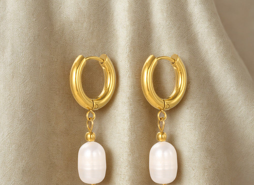 Freshwater Pearl Gold and Silver Earrings