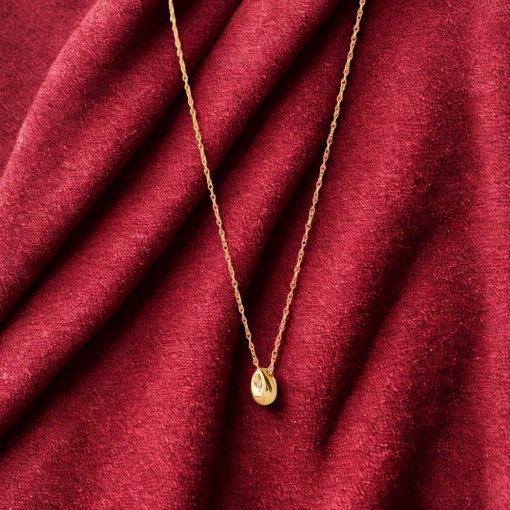 Water Drop Zirconia Necklace - Gold