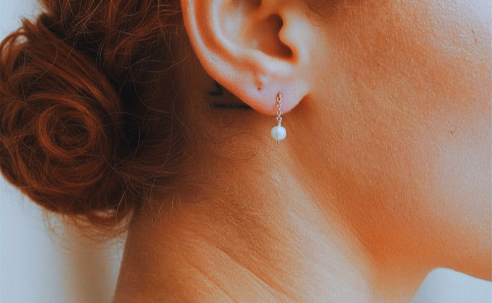 Freshwater Medium Drop Pearls Earrings ... Gold or Silver