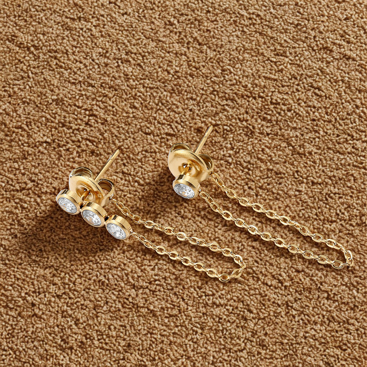 Zirconia Stud Earrings - Gold or Silver