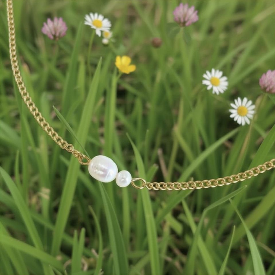 Freshwater Pearl Necklace - Gold
