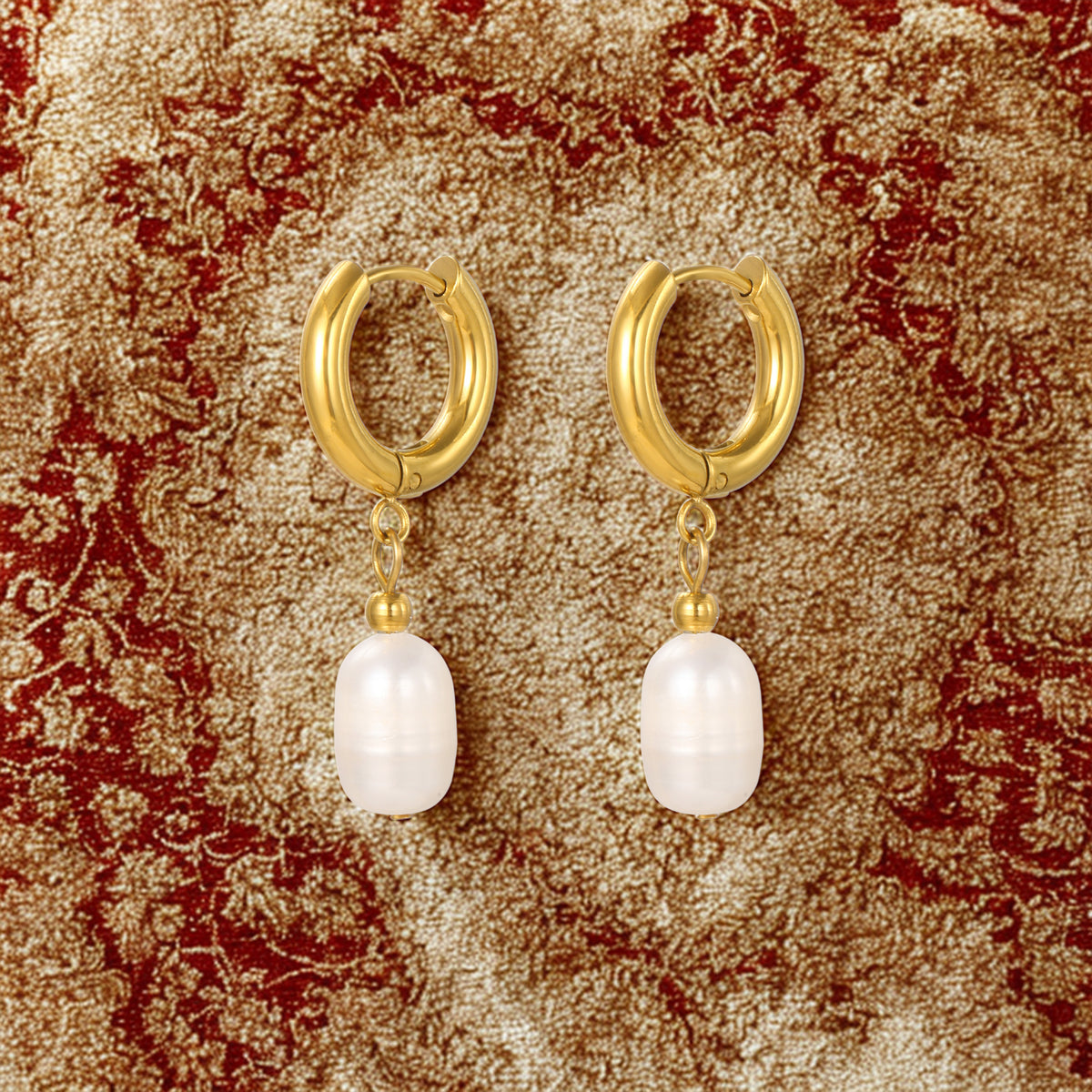 Freshwater Pearl Gold and Silver Earrings