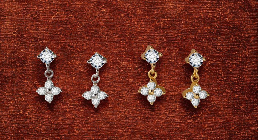 Rhinestone Zircon Earring - Gold or Silver