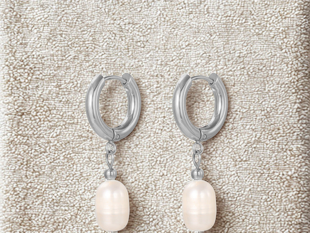 Freshwater Pearl Gold and Silver Earrings