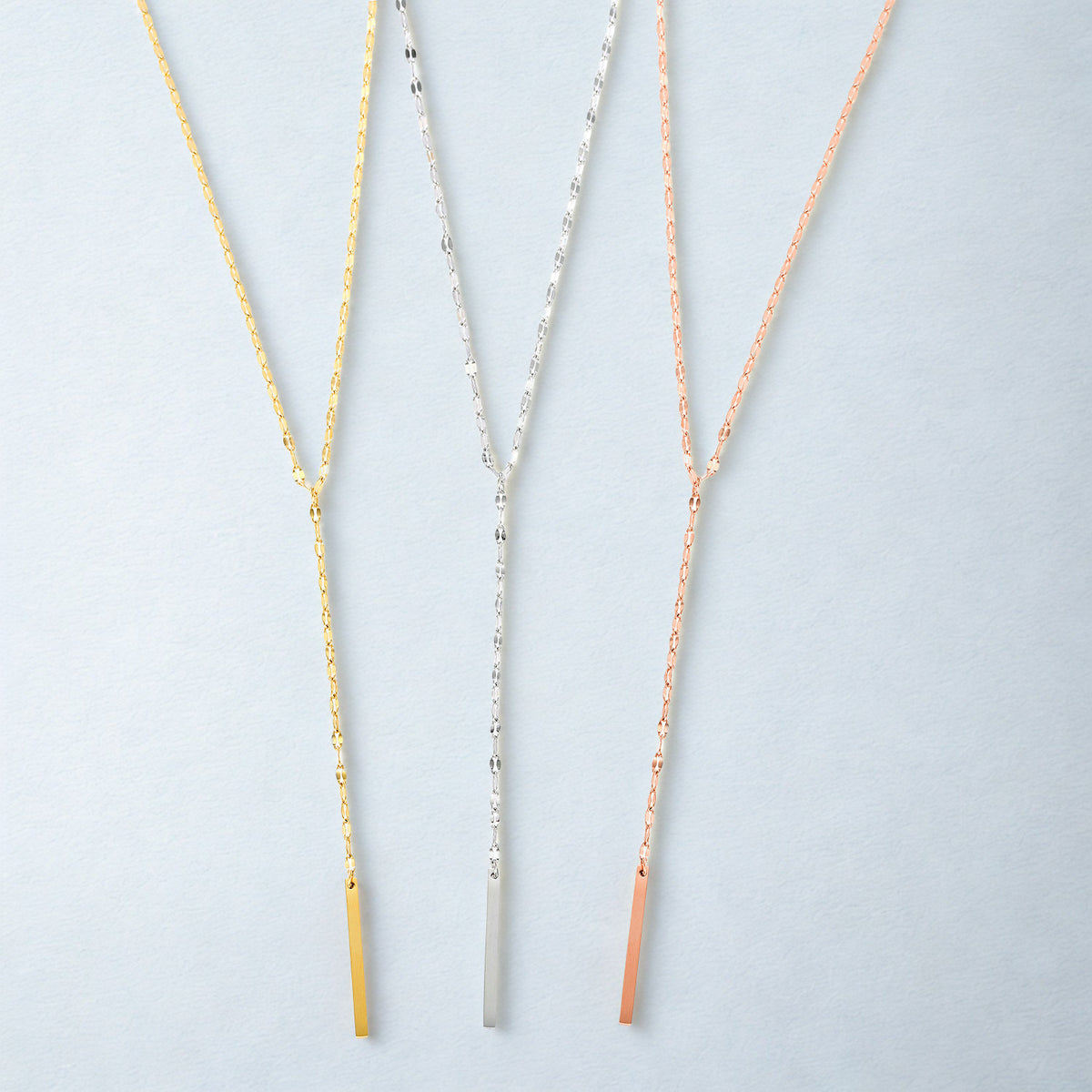 Luxury Pendant Bamboo Chain Necklace - Silver