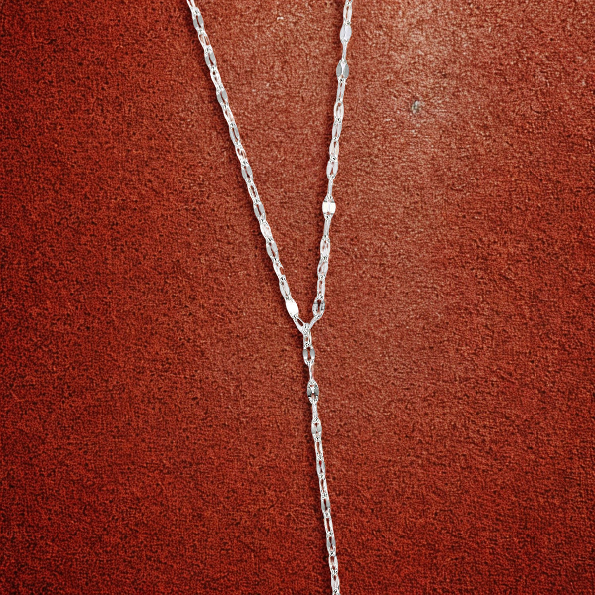 Luxury Pendant Bamboo Chain Necklace - Silver