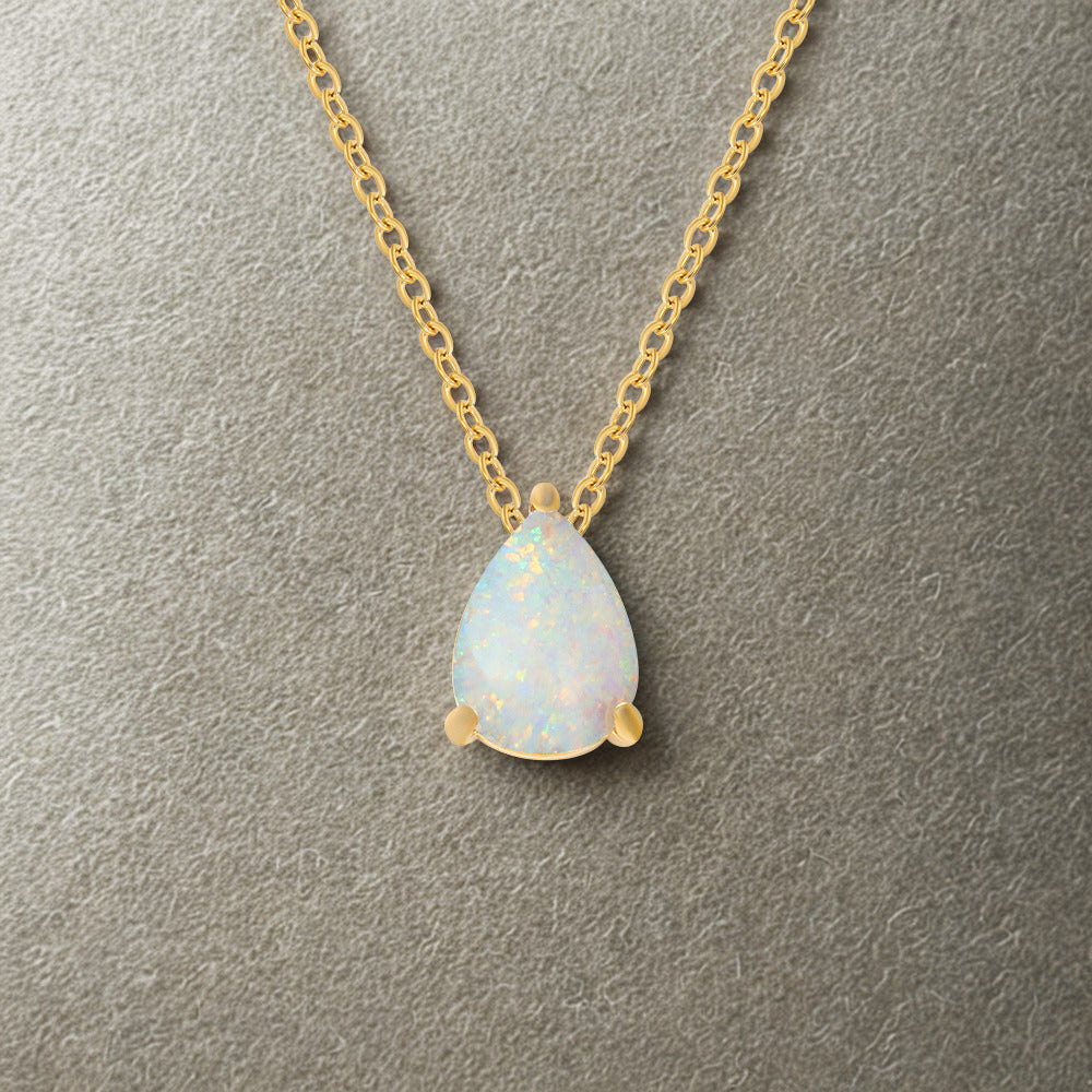 Crystal Teardrop Necklace - Gold - Multi-Coloured Birth Stones