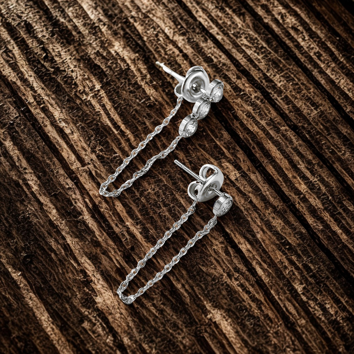 Zirconia Stud Earrings - Gold or Silver