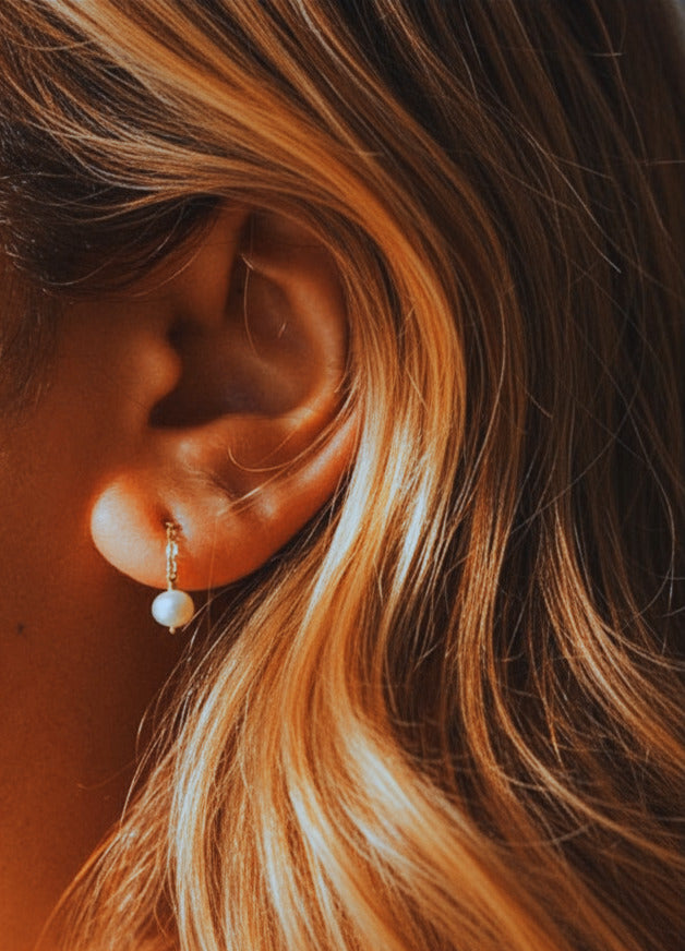 Freshwater Medium Drop Pearls Earrings ... Gold or Silver