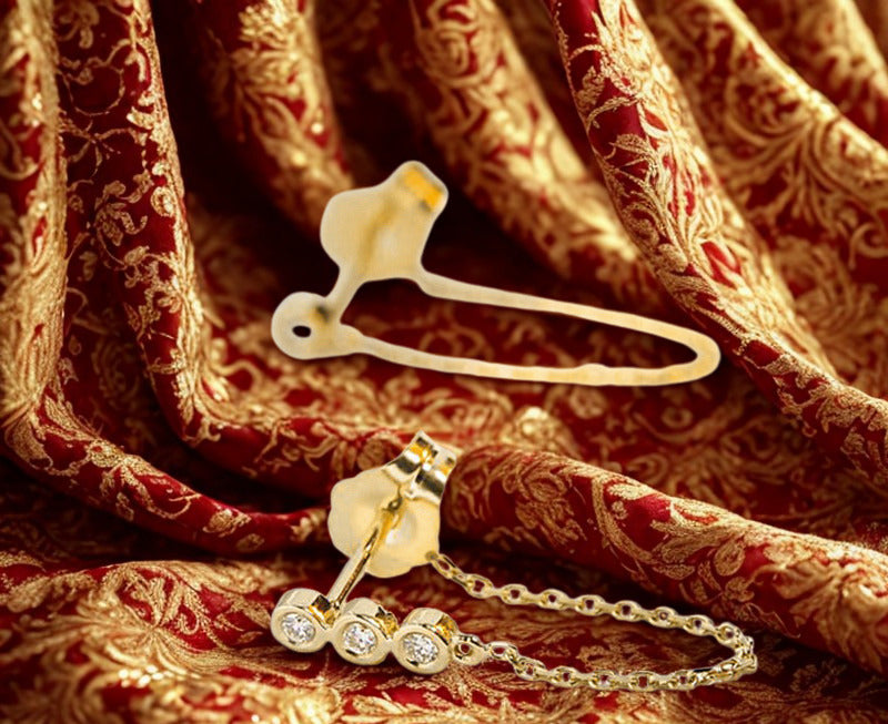 Zirconia Stud Earrings - Gold or Silver