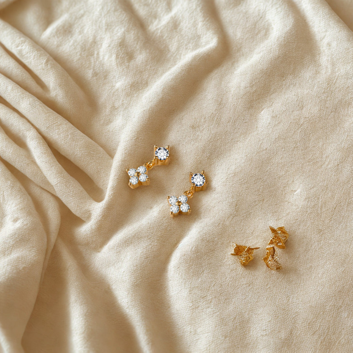 Rhinestone Zircon Earring - Gold or Silver