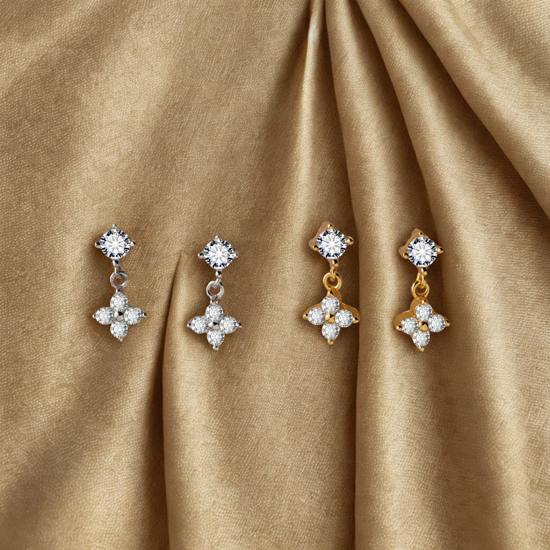 Rhinestone Zircon Earring - Gold or Silver