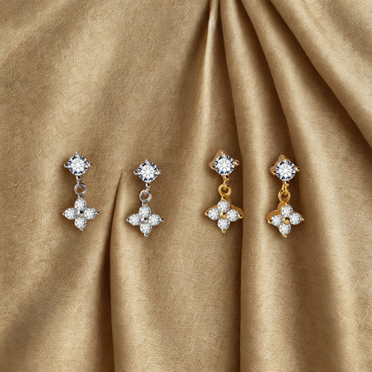 Rhinestone Zircon Earring - Gold or Silver