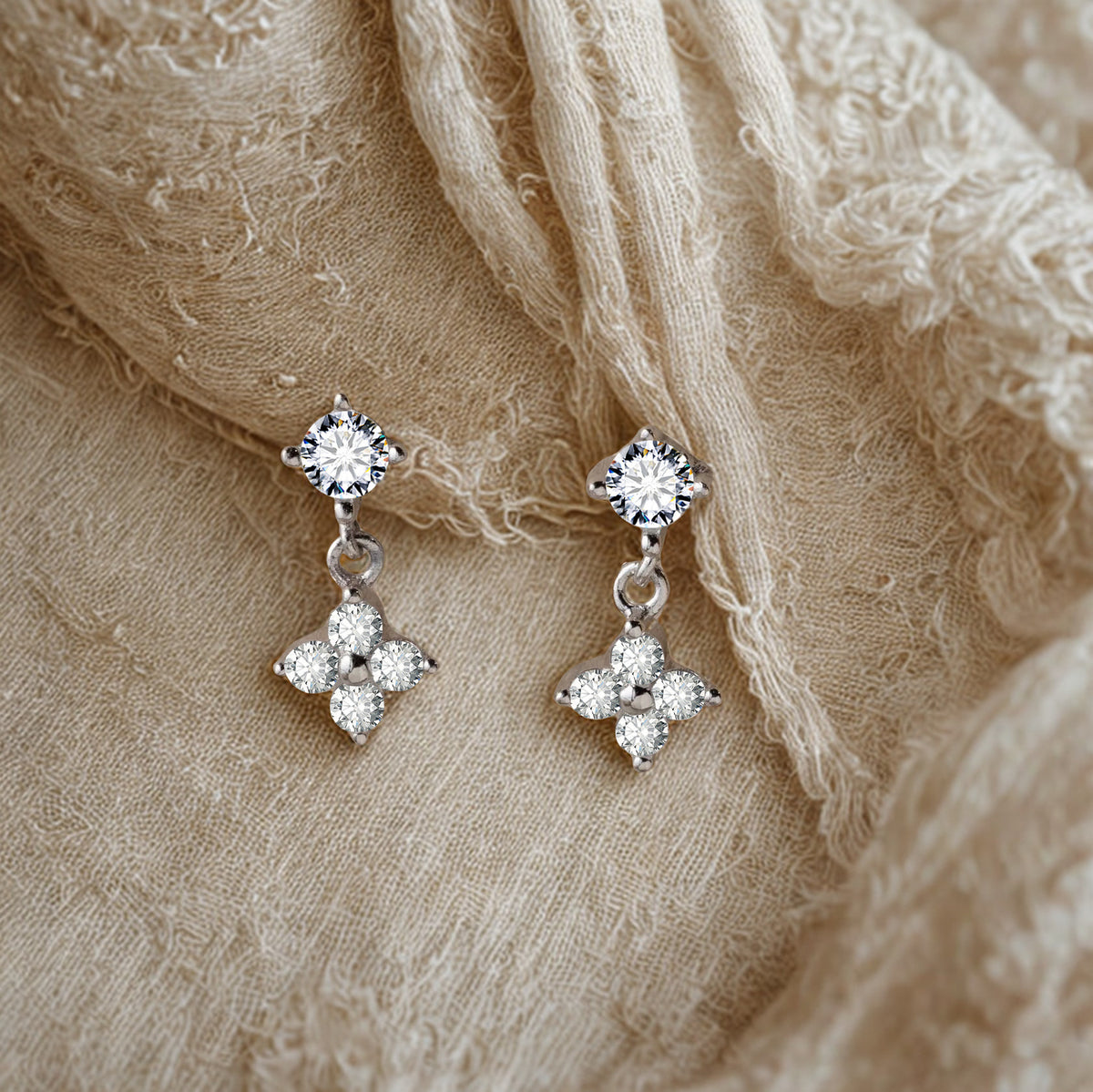Rhinestone Zircon Earring - Gold or Silver