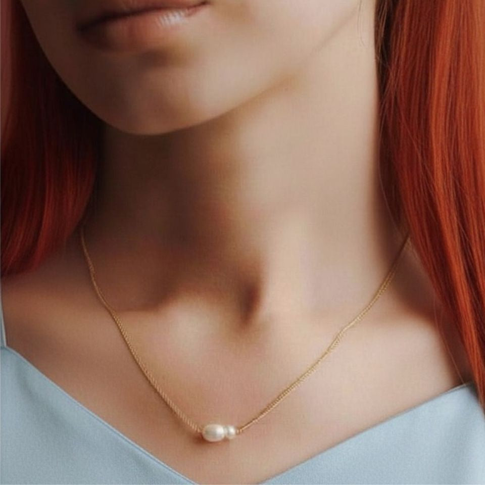 Freshwater Pearl Necklace - Gold