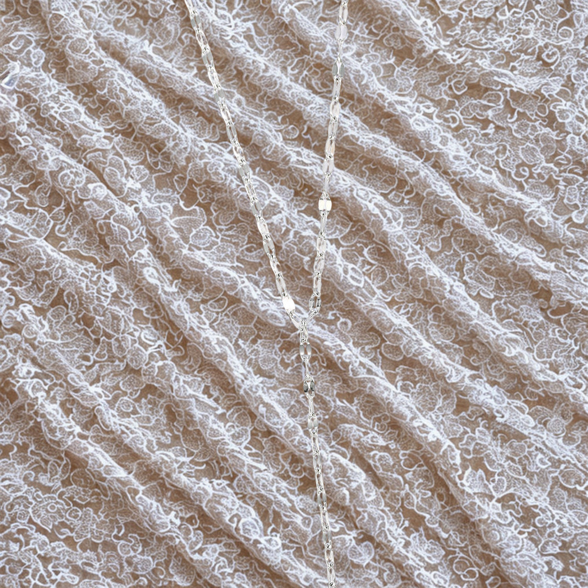 Luxury Pendant Bamboo Chain Necklace - Silver