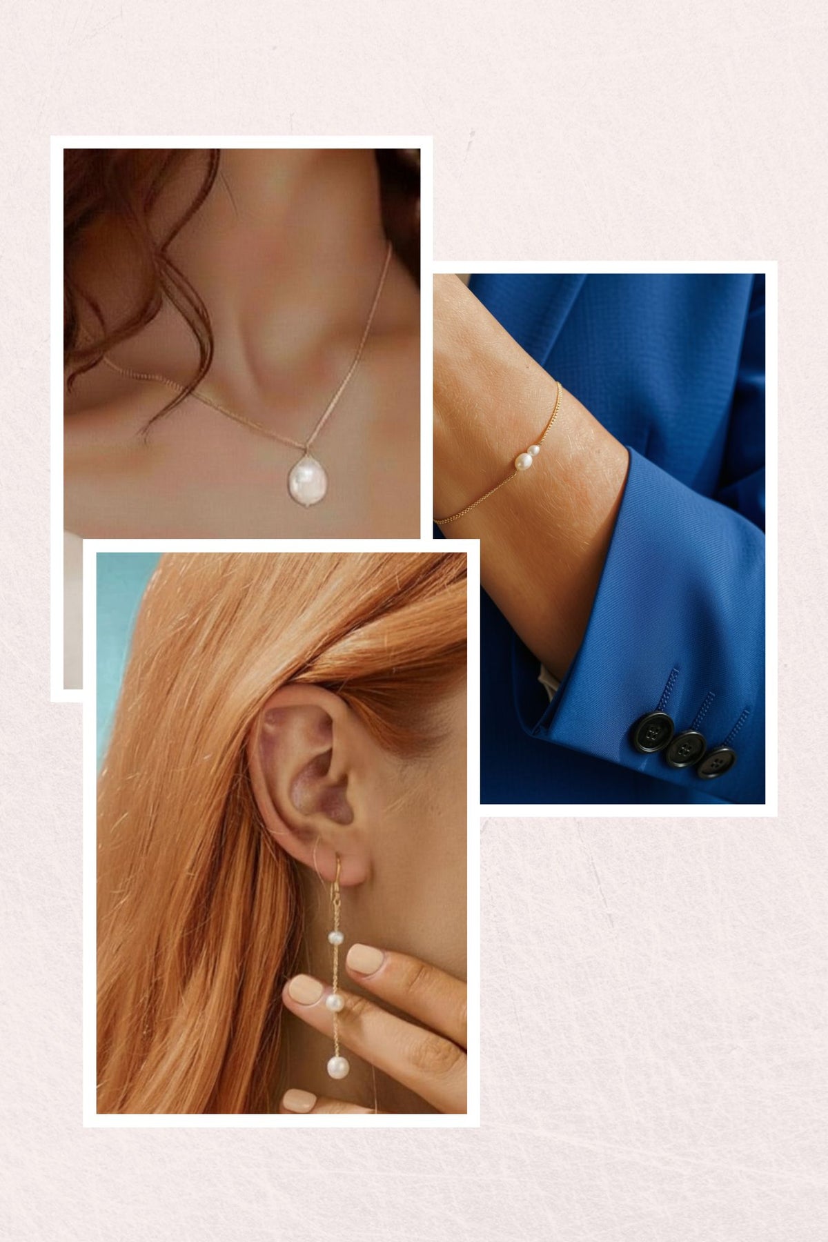 Freshwater Pearl Gold Triplet Set (Necklace, Earrings and Bracelet)