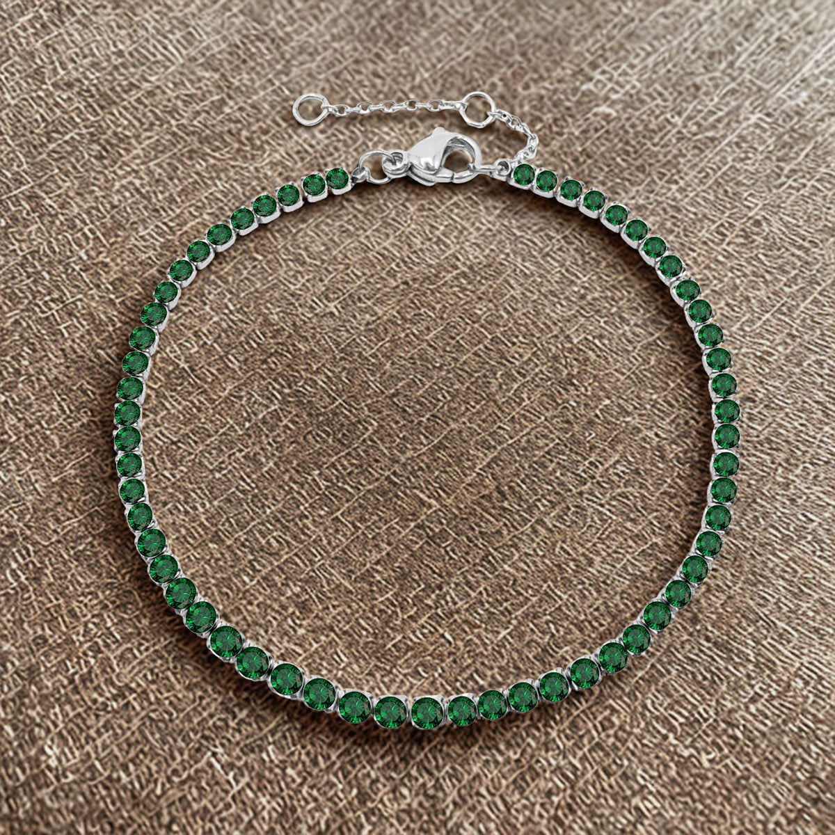 Sparkling White Zirconia Gemstone Bracelet - Silver