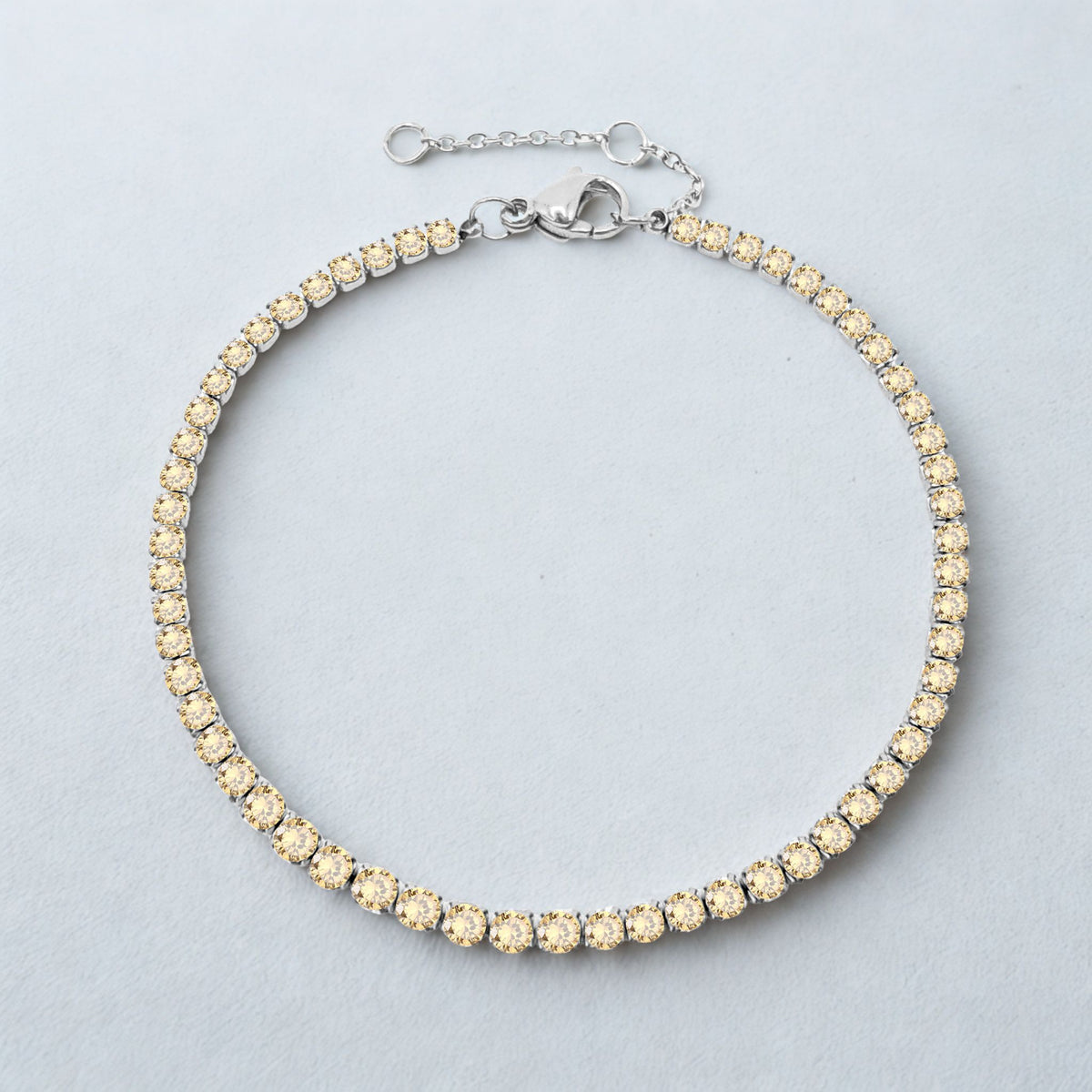 Sparkling White Zirconia Gemstone Bracelet - Gold