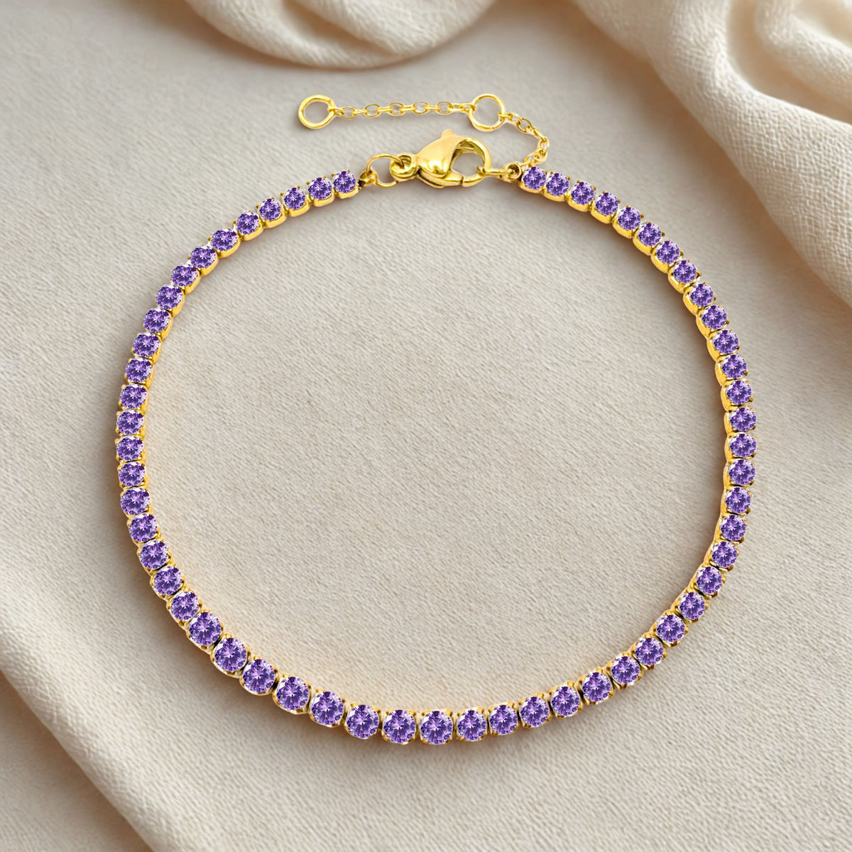 Sparkling White Zirconia Gemstone Bracelet - Gold
