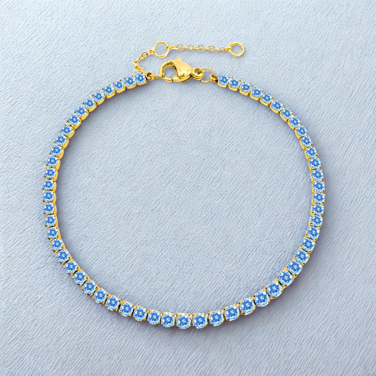Sparkling White Zirconia Gemstone Bracelet - Gold