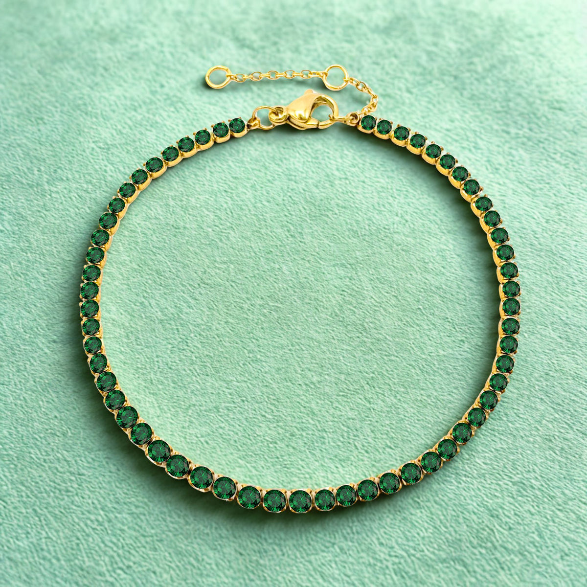 Sparkling White Zirconia Gemstone Bracelet - Gold