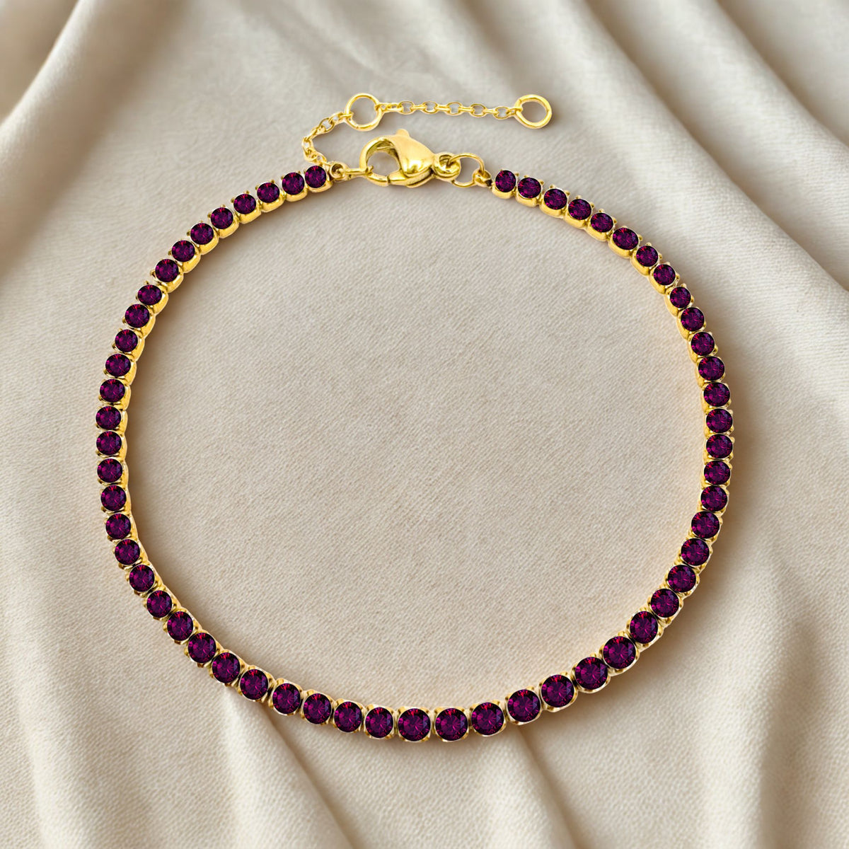 Sparkling White Zirconia Gemstone Bracelet - Gold