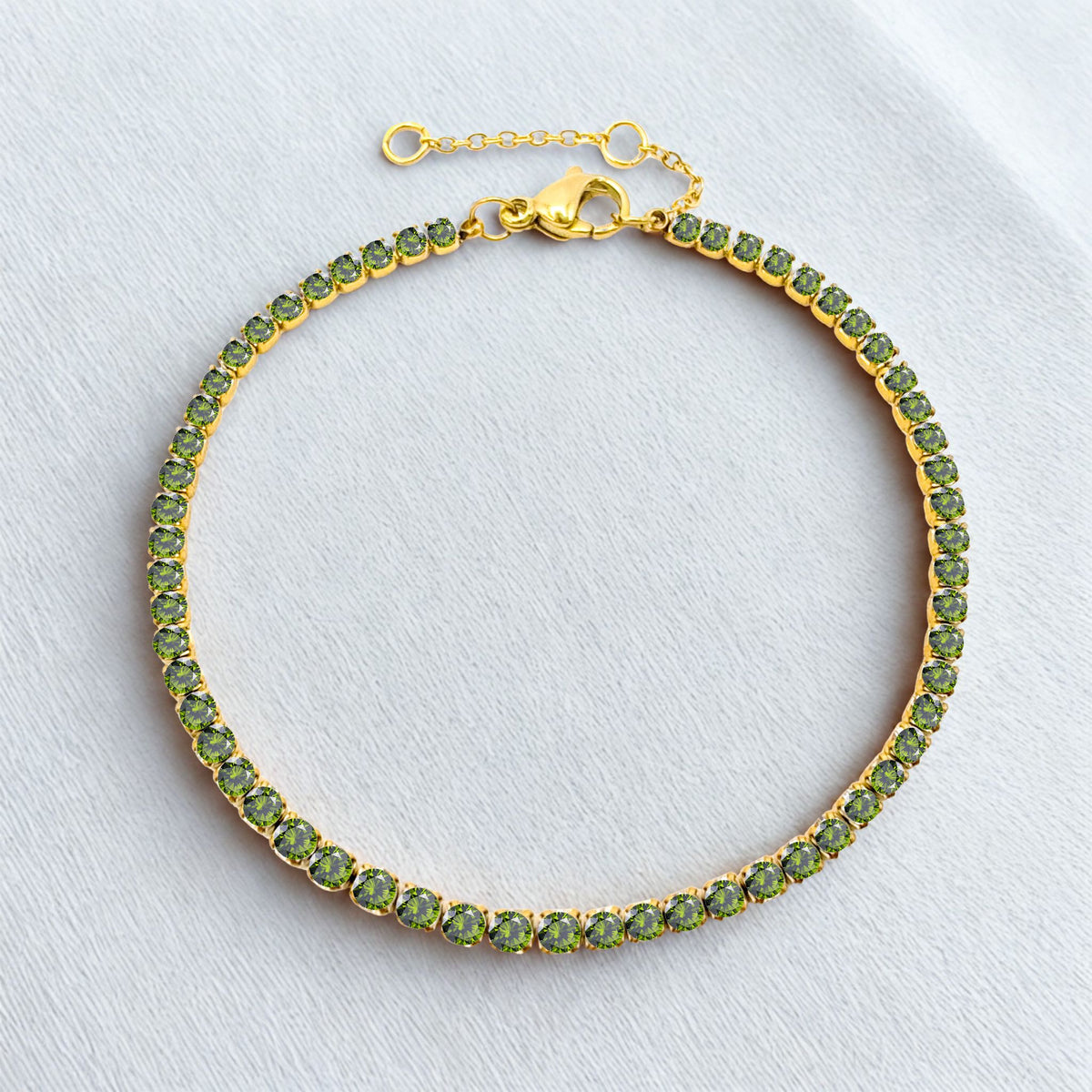 Sparkling White Zirconia Gemstone Bracelet - Gold