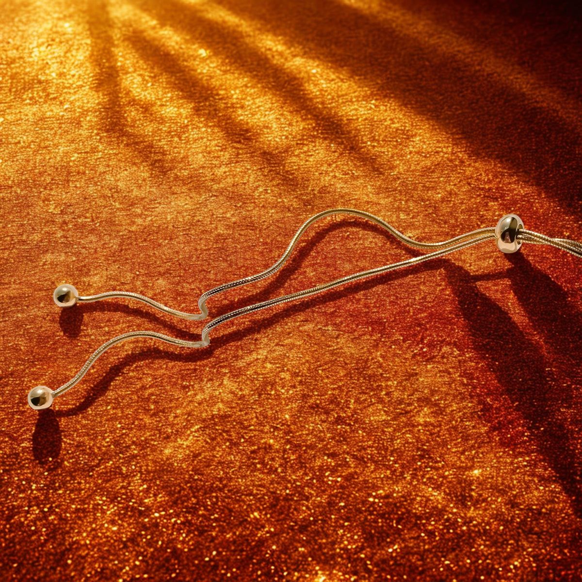 Snake Chain Adjustable Y Necklace - Gold