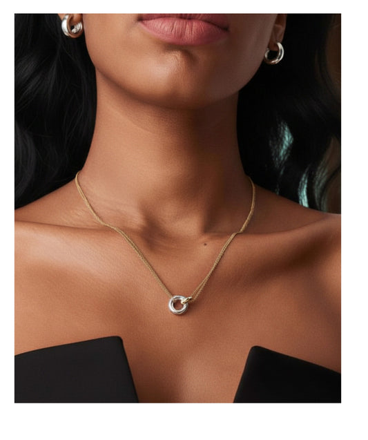 Two-Colour Pendant Necklace - Mix Colour
