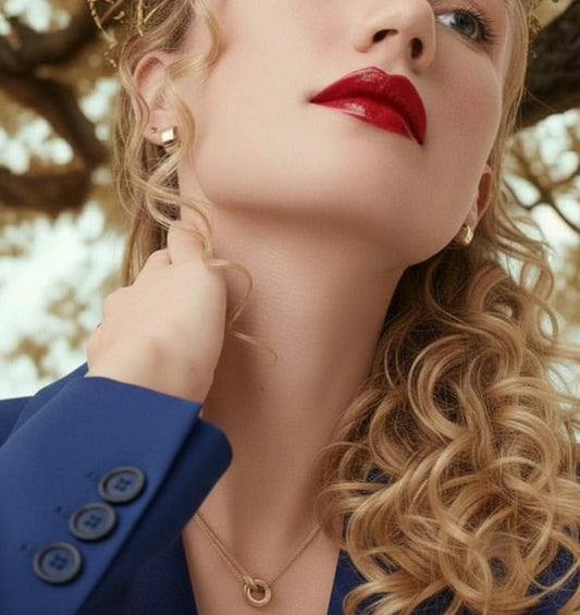 Two-Colour Pendant Necklace - Gold