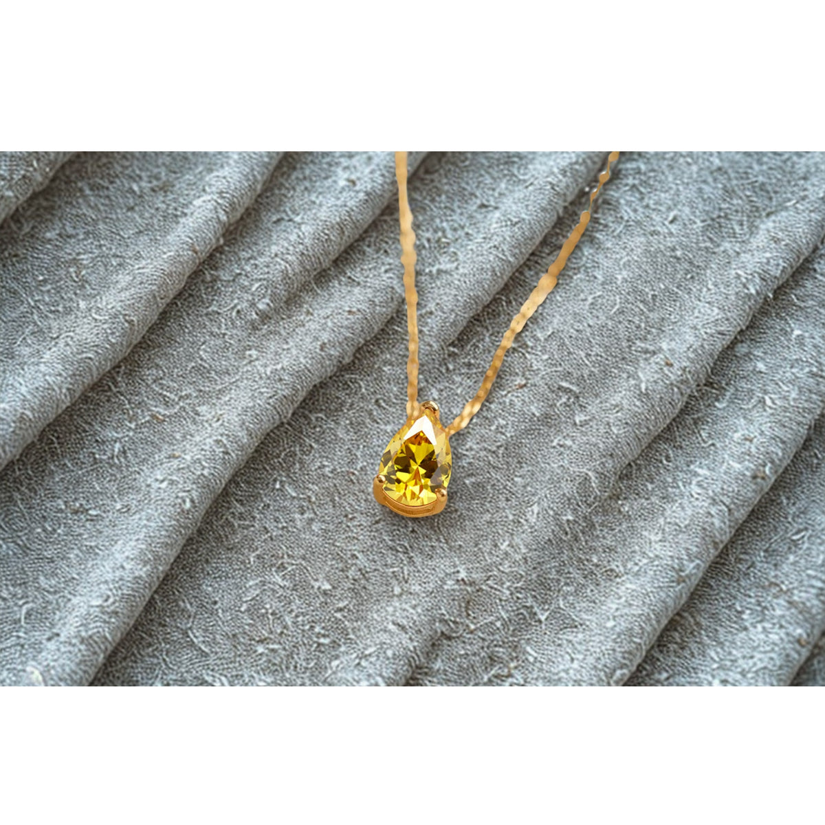 Crystal Teardrop Necklace - Gold - Multi-Coloured Birth Stones