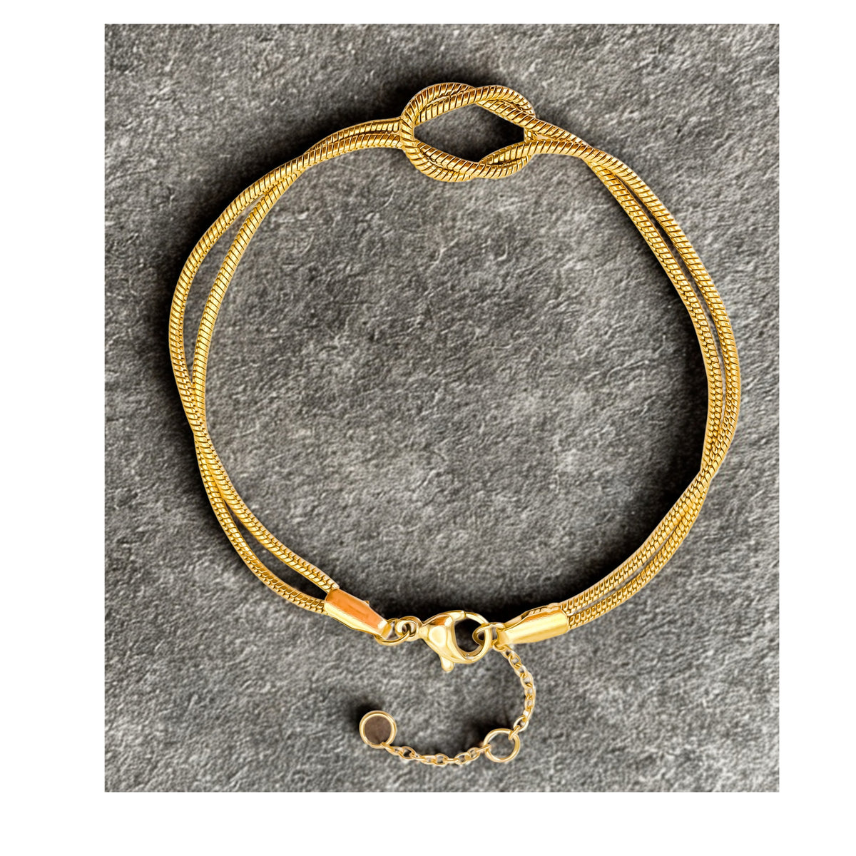 Knotted Snake Chain Bracelet - Gold