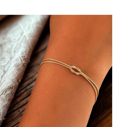 Knotted Snake Chain Bracelet - Gold