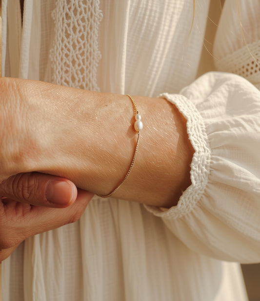 Freshwater Pearl Bracelet - Silver