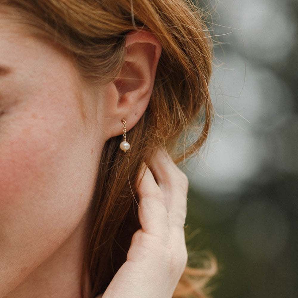 Freshwater Medium Drop Pearls Earrings ... Gold or Silver