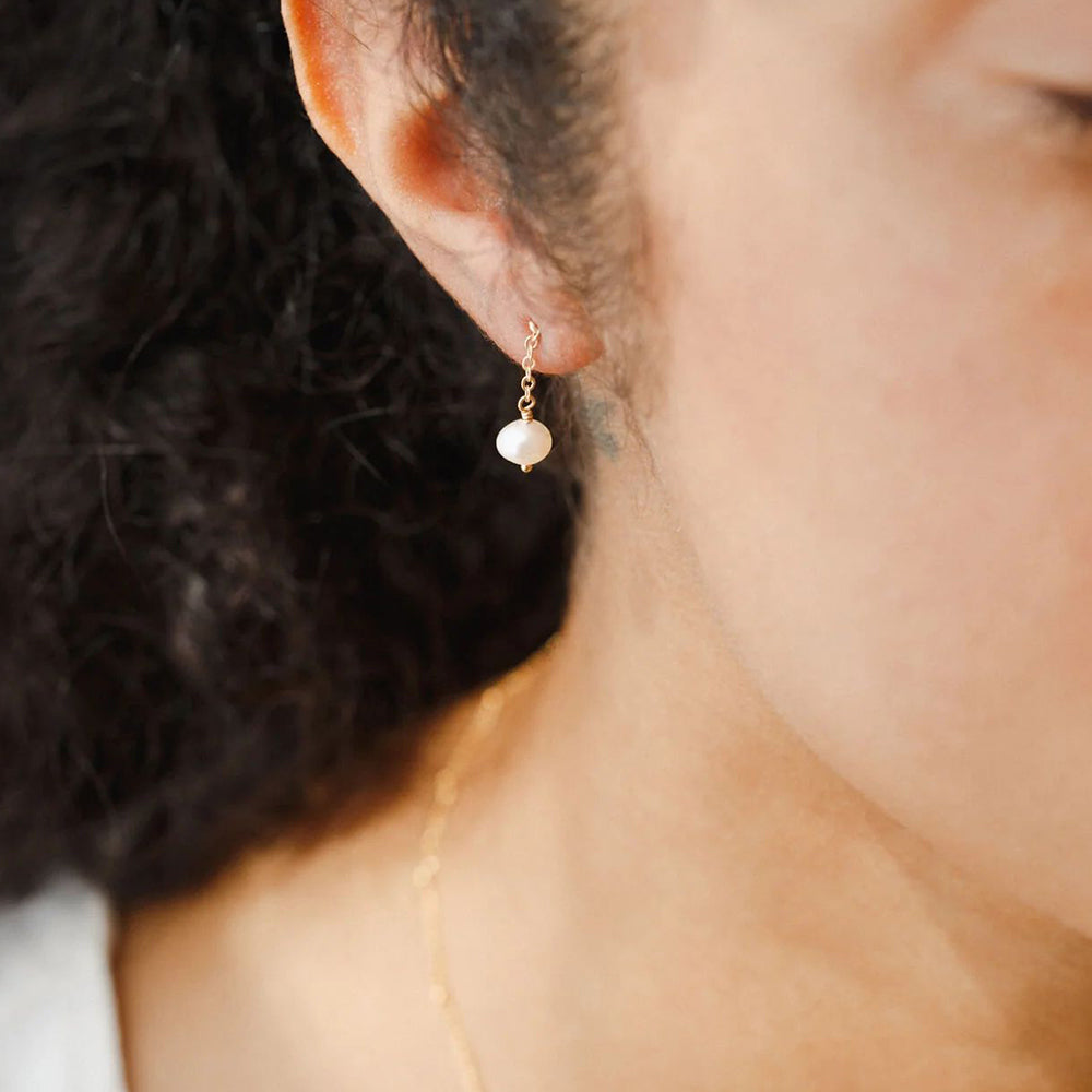 Freshwater Medium Drop Pearls Earrings ... Gold or Silver