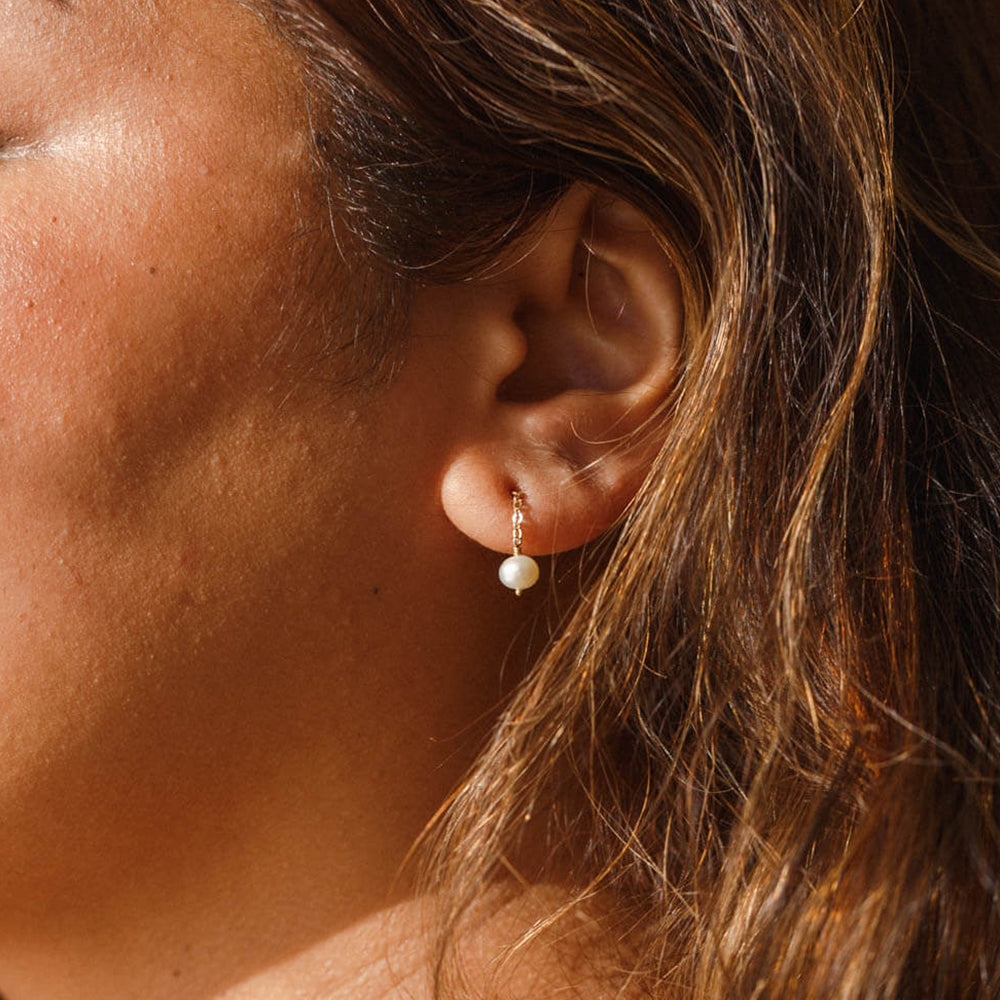 Freshwater Medium Drop Pearls Earrings ... Gold or Silver
