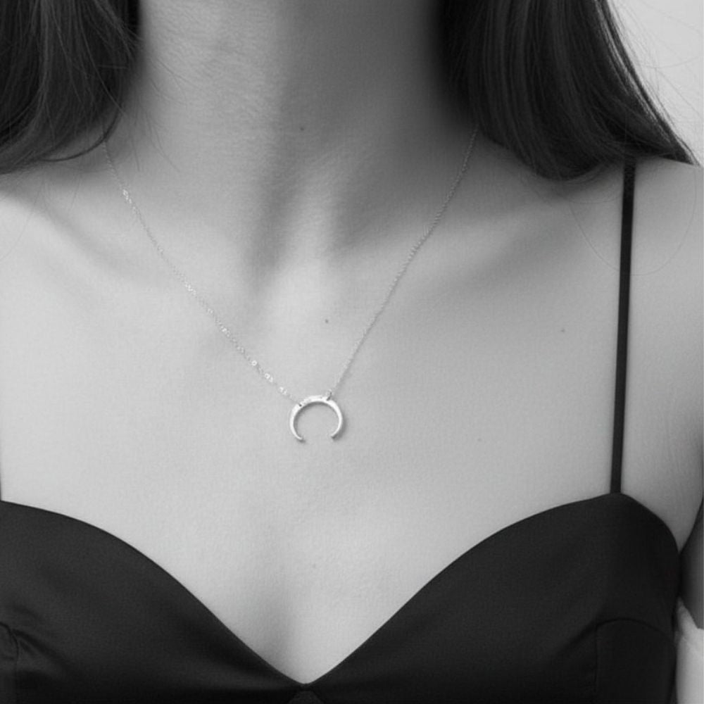 Geometric Horn Pendant Necklace - 14K Gold