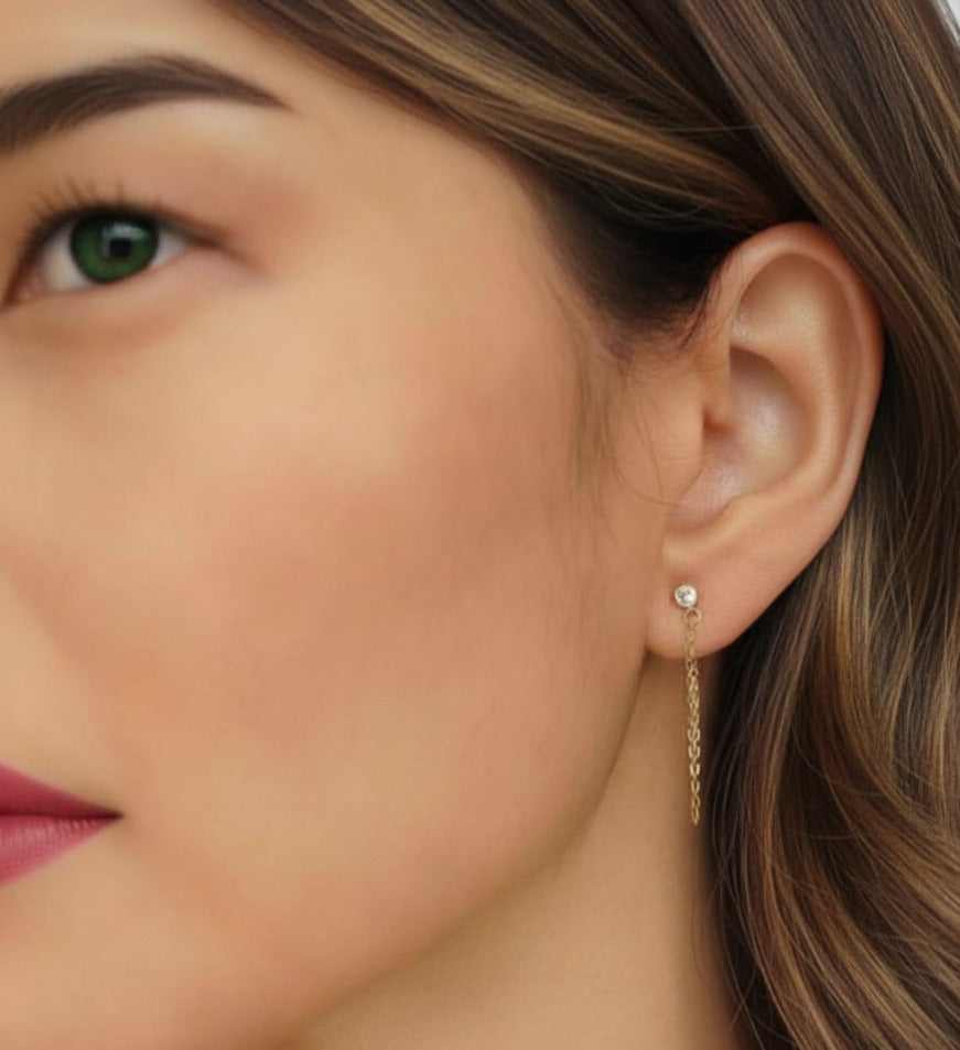Zirconia Stud Earrings - Gold or Silver